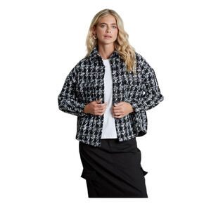 Native Youth Melia Women’s XS Cropped Blazer Jacket Quiet Luxury Office Holiday